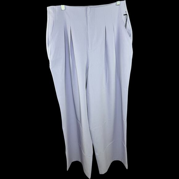 Kathy Ireland Womens Dress Pants Size 12 Wisteria Purple Wide Leg Career Slacks - Picture 1 of 11